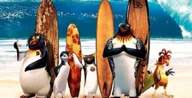 Películas de pingüinos surfeando: diversión acuática en la gran pantalla